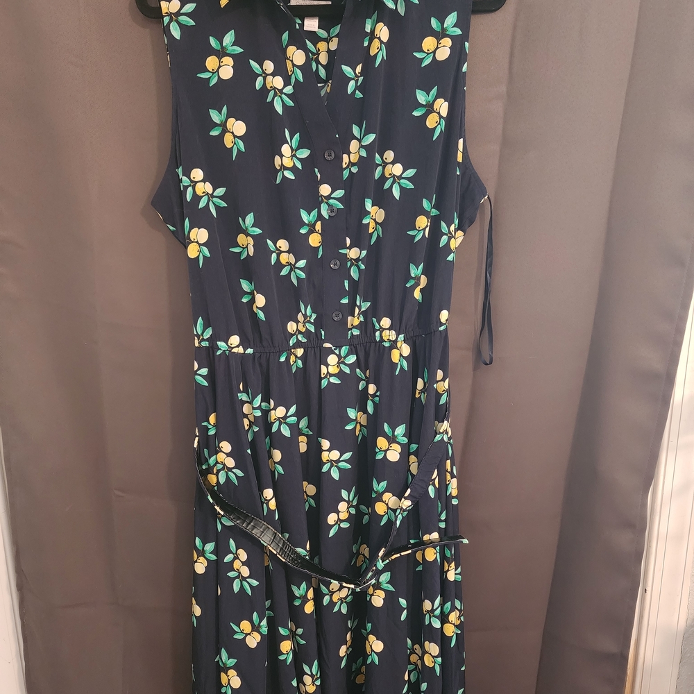 Charter Club Sleeveless Navy Dress With Lemons Sz. 22w